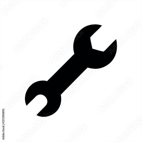 Iconic wrench illustration for repair and maintenance projects