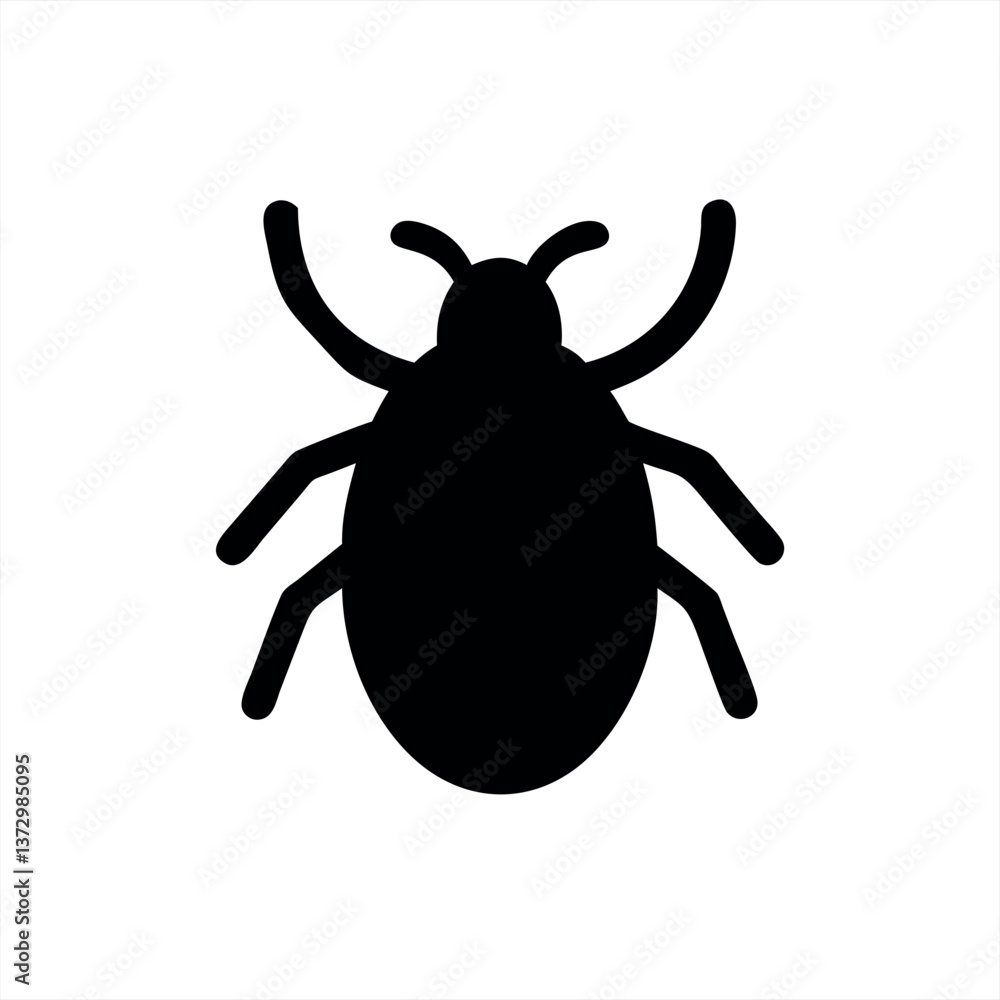 Vector illustration of a tick silhouette on a white background Vector illustration of a tick silhouette on a white background