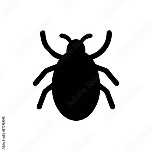 Vector illustration of a tick silhouette on a white background