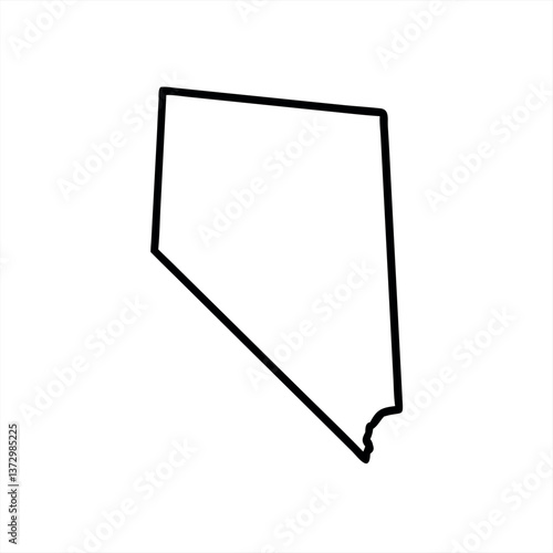 Vector illustration of the outline of Nevada state