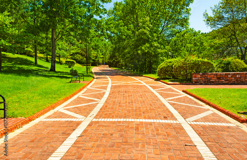 Wallpaper Mural The Grand Promenade in Hot Springs National Park, Arkansas, a recreation trail, made out of bricks. Torontodigital.ca
