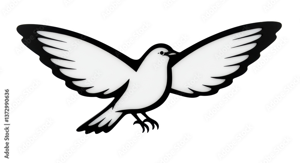 Fototapeta premium Isolated Dove Flying