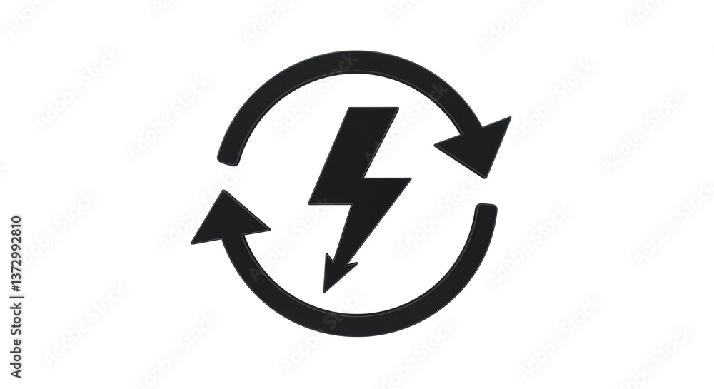 Isolated Renewable Energy Cycle Icon Isolated Renewable Energy Cycle Icon