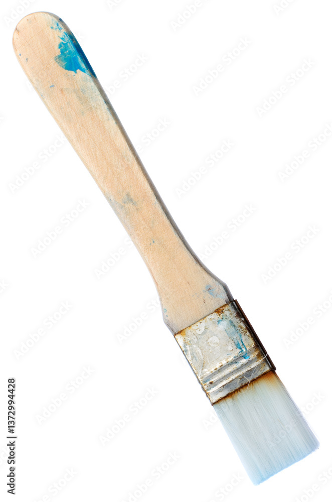 Used Paint Brush Isolated on White