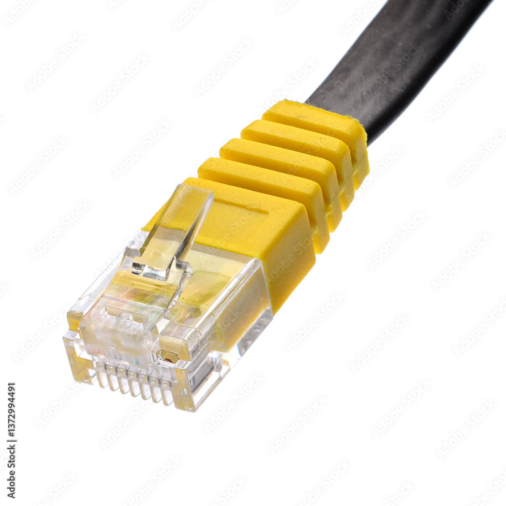 RJ45 Ethernet Cable Isolated on White