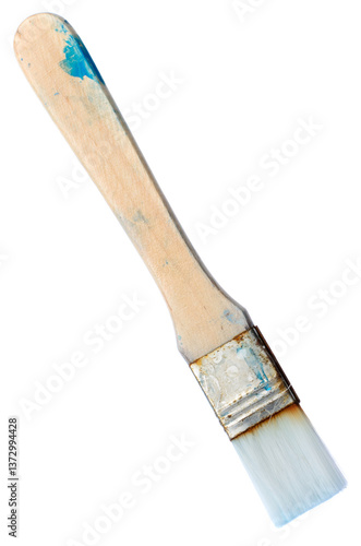 Obraz na płótnie Used Paint Brush Isolated on White w salonie