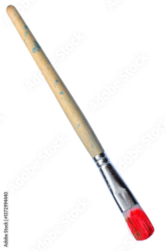 Obraz na płótnie Used Paint Brush Isolated on White w salonie