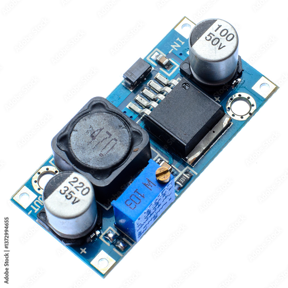 DC-DC Converter Isolated on White Background