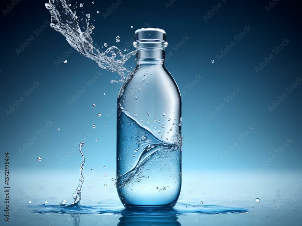 bottle of water with splash bottle of water with splash