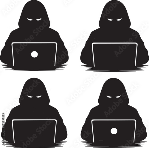 black and white silhouettes of a man