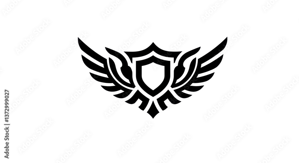 Obraz premium Isolated Winged Shield Emblem