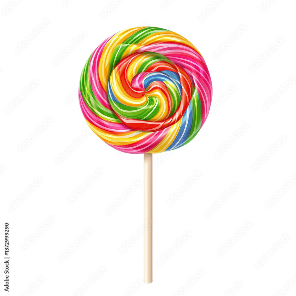 custom made wallpaper toronto digitalFloating colorful lollipop with swirling pattern, isolated on white transparent background