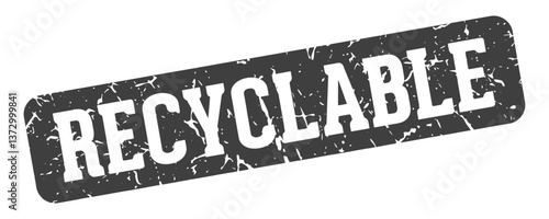recyclable rectangular sign. recyclable stamp