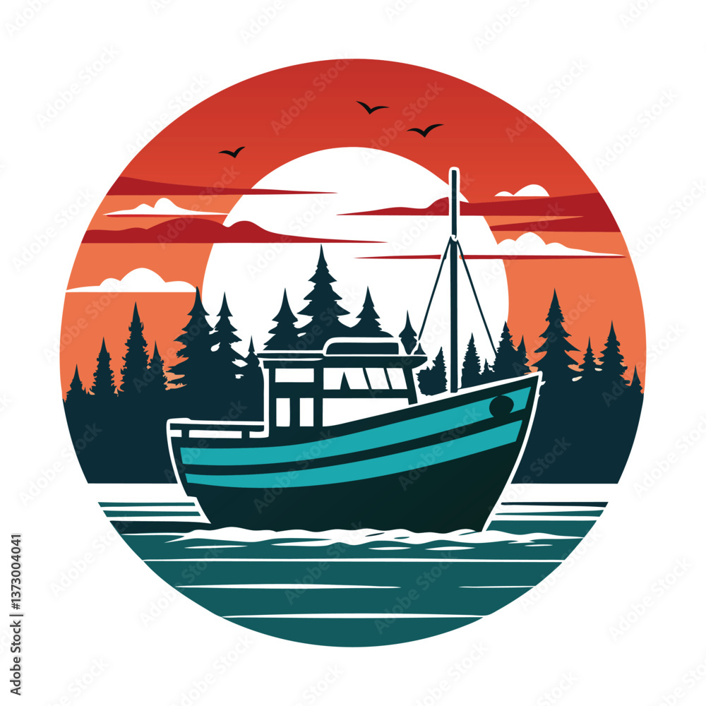 fishing boat silhouette fishing boat silhouette
