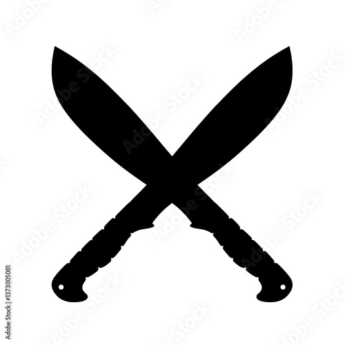 Crossed Machetes Silhouette Vector