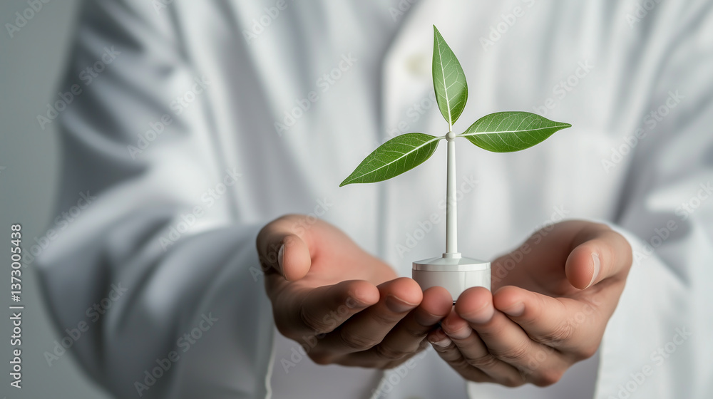 Green wind turbine shaped like plant leaves
Green wind turbine shaped like plant leaves