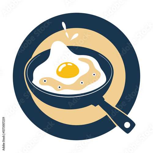 fried egg on a frying pan