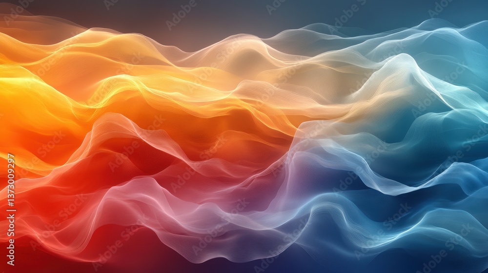 Obraz premium Abstract Colorful Waves of Light in Dynamic Flowing Pattern