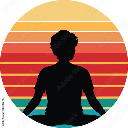 silhouette of yoga