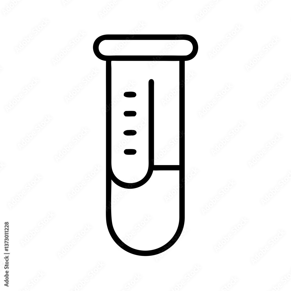 Line art of a test tube. Line art of a test tube.