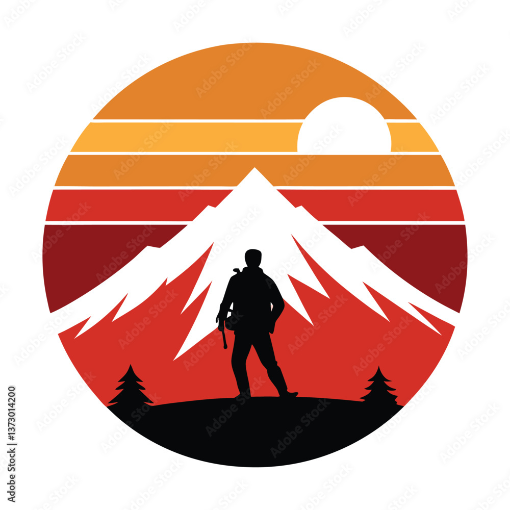 Obraz premium silhouette of a man with a backpack