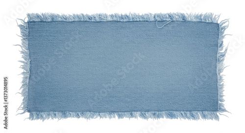 Isolated Denim Patch with Fringes
