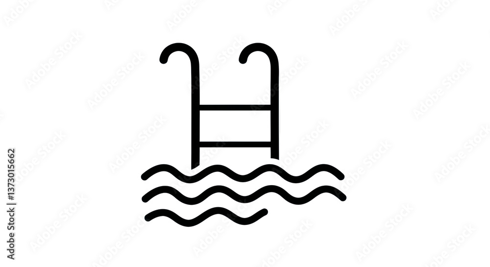 Isolated Swimming Pool Ladder Icon Isolated Swimming Pool Ladder Icon