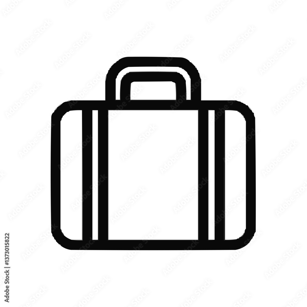 Minimalistic icon of a case with a pen in black and white style Minimalistic icon of a case with a pen in black and white style