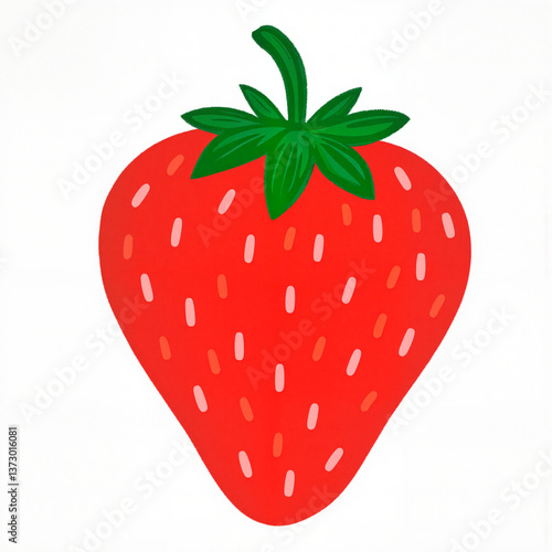 Cute hand-drawn strawberry doodle on white background, creativity