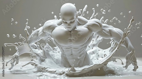 The artistic representation of strength through a milk splash depicting a child.