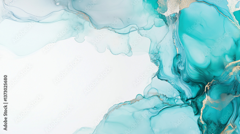 Banner with blue stains and spots on a white background. Watercolor and paints Banner with blue stains and spots on a white background. Watercolor and paints
