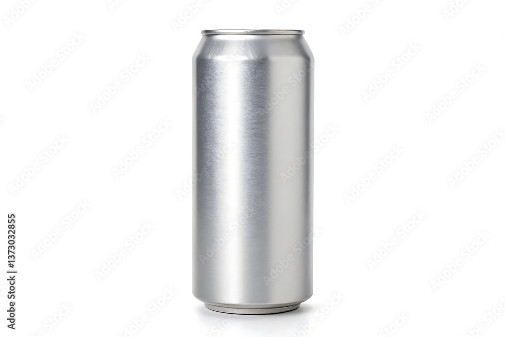 Aluminum can mockup isolated on white background for beverage or drink Aluminum can mockup isolated on white background for beverage or drink
