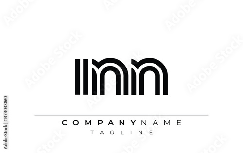 INN Creative Unique Modern Letter Logo Design. Stylized logo featuring a unique letter design, presenting abstract minimalist aesthetics and modern appeal