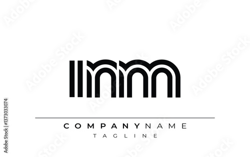 INM Creative Unique Modern Letter Logo Design. Stylized logo featuring a unique letter design, presenting abstract minimalist aesthetics and modern appeal
