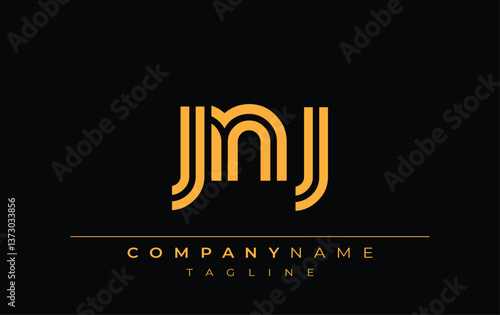 JNJ Creative Unique Modern Letter Logo Design. Stylized logo featuring a unique letter design, presenting abstract minimalist aesthetics and modern appeal