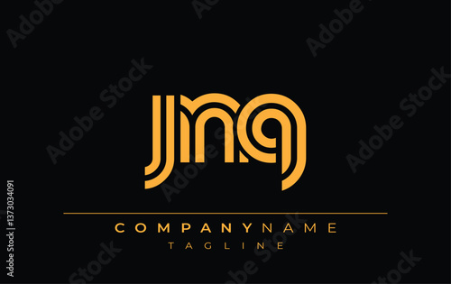 JNQ Creative Unique Modern Letter Logo Design. Stylized logo featuring a unique letter design, presenting abstract minimalist aesthetics and modern appeal