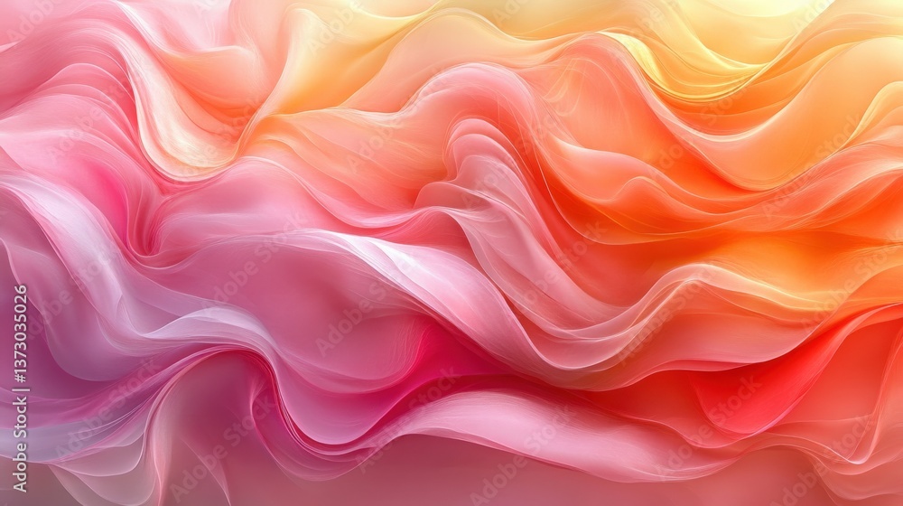 Obraz premium Colorful Flowing Textile Waves Creating Soft Abstract Background
