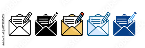 Letter Icon Set Multiple Style Collection