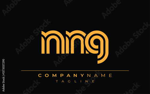 NNG Creative Unique Modern Letter Logo Design. Stylized logo featuring a unique letter design, presenting abstract minimalist aesthetics and modern appeal