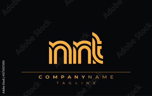 NNT Creative Unique Modern Letter Logo Design. Stylized logo featuring a unique letter design, presenting abstract minimalist aesthetics and modern appeal