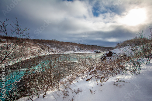 Wallpaper Mural Bruarfoss Islanda Waterfall Brekkuskógur Torontodigital.ca