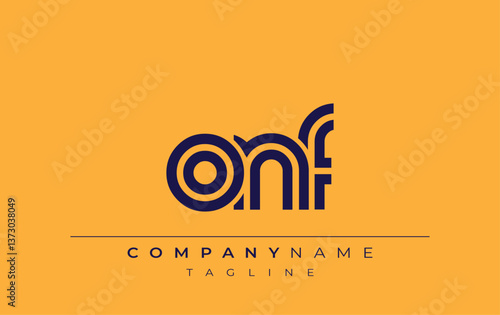 ONF Creative Unique Modern Letter Logo Design. Stylized logo featuring a unique letter design, presenting abstract minimalist aesthetics and modern appeal