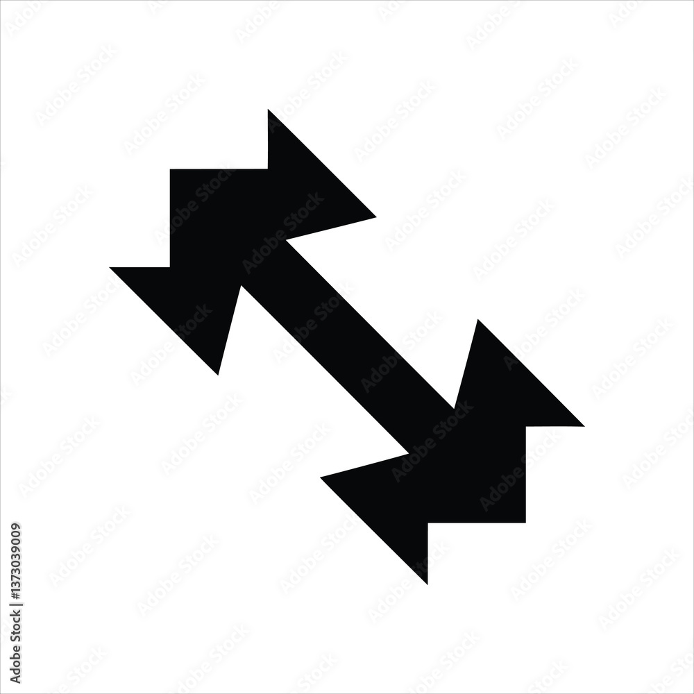 Resize Enlarge Arrow Icon Vector Silhouette Illustration Resize Enlarge Arrow Icon Vector Silhouette Illustration