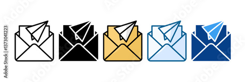 Email Sending Icon Set Multiple Style Collection