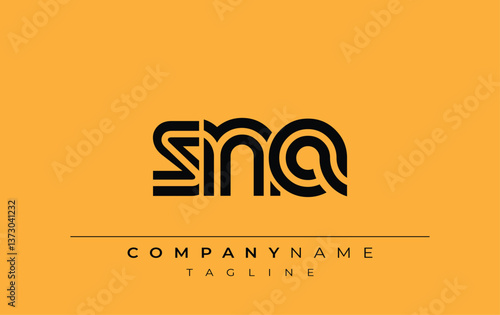 SNA Creative Unique Modern Letter Logo Design. Stylized logo featuring a unique letter design, presenting abstract minimalist aesthetics and modern appeal