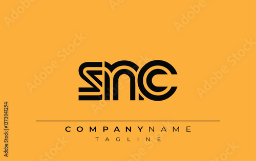 SNC Creative Unique Modern Letter Logo Design. Stylized logo featuring a unique letter design, presenting abstract minimalist aesthetics and modern appeal