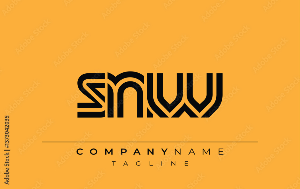 SNW Creative Unique Modern Letter Logo Design. Stylized logo featuring a unique letter design, presenting abstract minimalist aesthetics and modern appeal SNW Creative Unique Modern Letter Logo Design. Stylized logo featuring a unique letter design, presenting abstract minimalist aesthetics and modern appeal