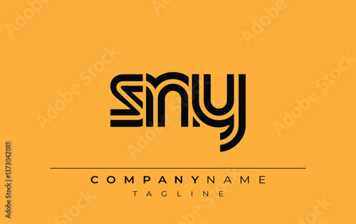 SNY Creative Unique Modern Letter Logo Design. Stylized logo featuring a unique letter design, presenting abstract minimalist aesthetics and modern appeal