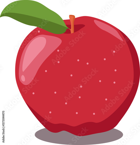 Roter Apfel mit Blatt – knackig, süß und voller Vitamine, ideal für Snacks oder zum Backen.
