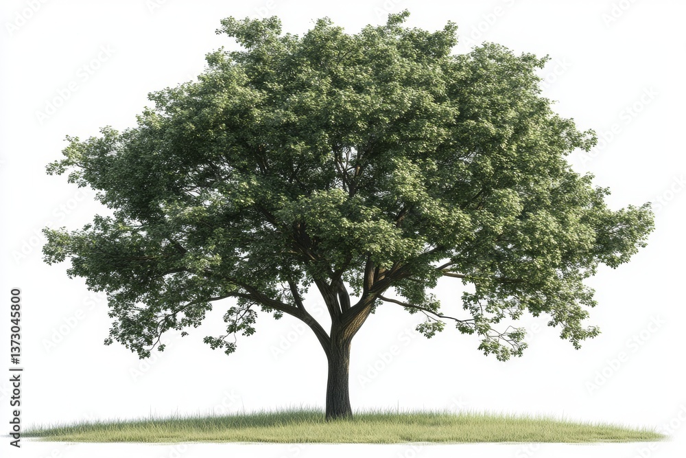 Fototapeta premium An acacia tree from the African savannah, set against a white background